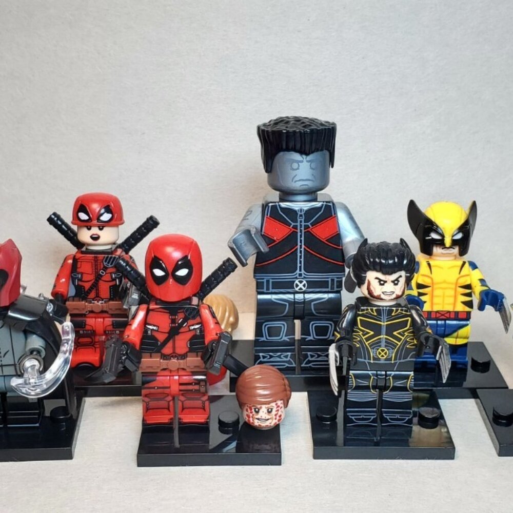 Custom Printed MOC X-Men Deadpool, Wolverine, Colossus Minifigures 8 Pack